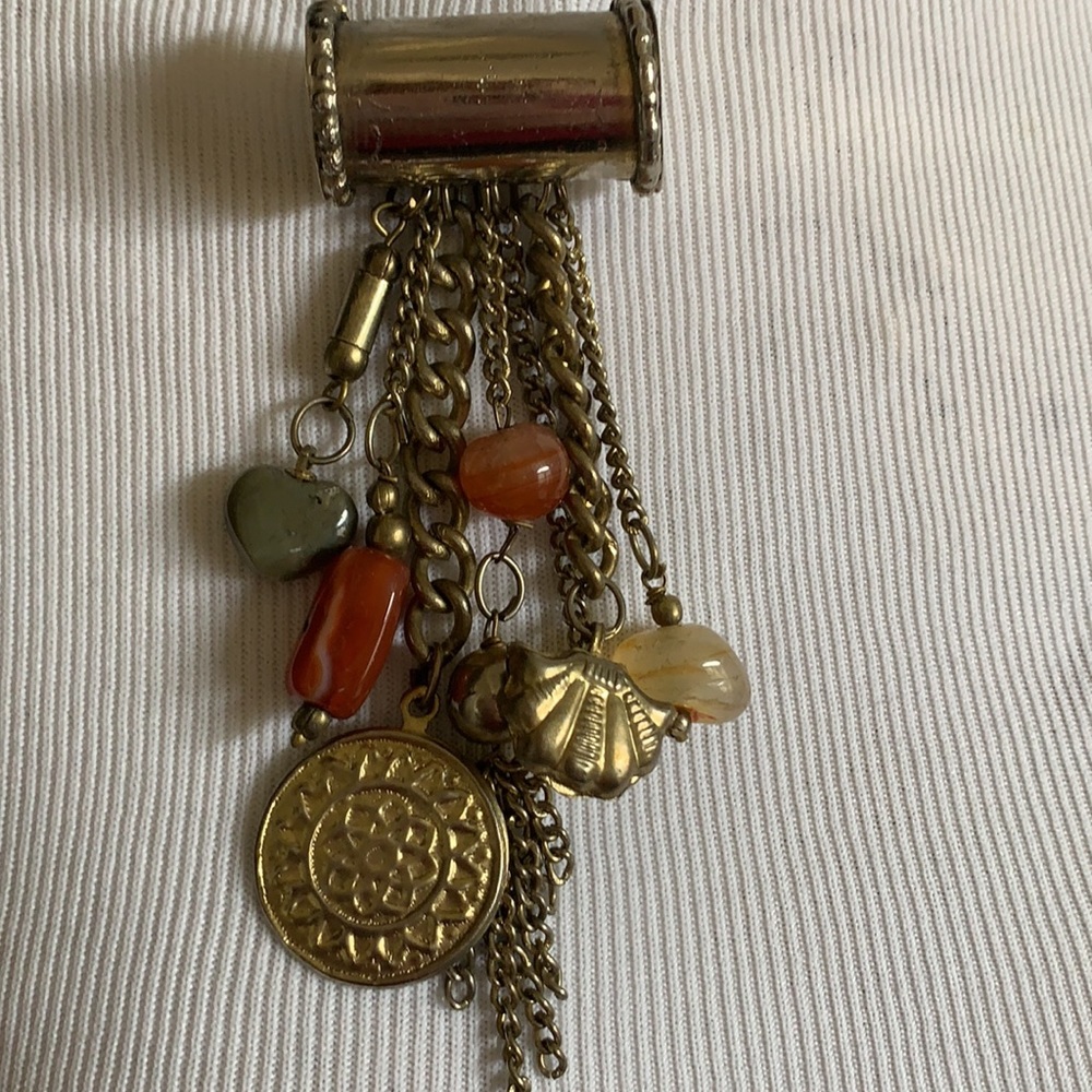 Very cool Vintage 80’s dangle charm style pin brooch - Picture 1 of 7